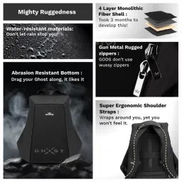 Gods Anti-Theft 25 Ltrs Black & Green Medium Laptop Backpack image 5