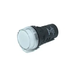 ONPOW-AD16-22BS/W/12V(AC/DC)-22mm AC/DC 12V White LED Pilot Lamp Indicator IP40 image 1