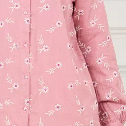 Styli Pink Floral Print Shirt image 5