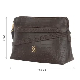 Baggit Brown Textured Large Cross Body Bag image 5