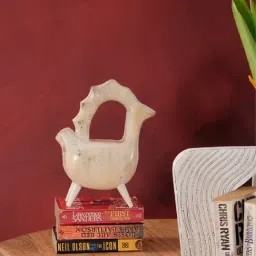 Indus Ram White Wood Animal Figurine-image-1