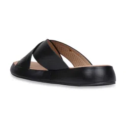 Ronnie Grey Women's Black Cross Strap Sandals image 5