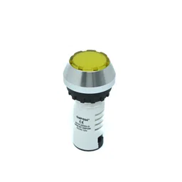 ONPOW-AD16-22GQ-D/Y/12V(AC/DC)-22mm AC/DC 12V Yellow LED Steady Pilot Lamp Indicator IP40 image 1