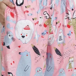 Secret Wish Baby Pink Printed Shirt With Pyjama image 5