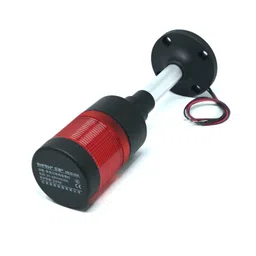 ONPOW-HBJD-55A/D/1/R/24V/B/P-22mm AC/DC 24V~220V Constant Flashing Red LED With Base Installation Warning Indicator IP65(1L1C) image 1