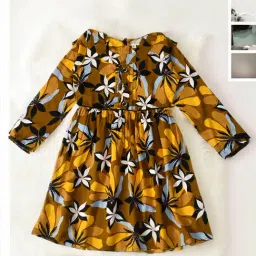 Bella Moda Kids Multicolor Floral Print Full Sleeves Fit & Flare Dress-picture-22