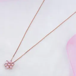 Zavya Floral Rose Gold Plated 925 Sterling Silver Pendants for Women-image-82