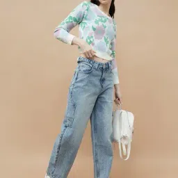 Ginger by Lifestyle Blue Plain Mid-Rise Jeans image 4