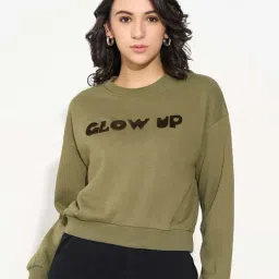 People By Pantaloons Green Relaxed Fit Printed Sweatshirt-picture-21