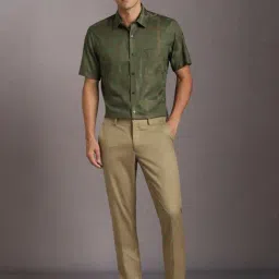 Louis Philippe Green Cotton Regular Fit Printed Shirt image 5