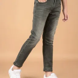 Crimsoune Club Boys Grey Solid Jeans image 4