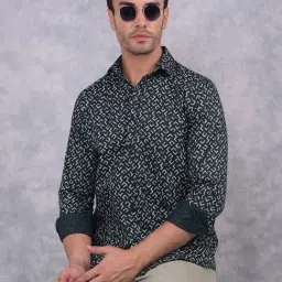 Crimsoune Club Blue Cotton Slim Fit Self Shirt-picture-23