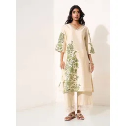 Rangmanch By Pantaloons Off White Regular Fit Floral Print Kurta image 4