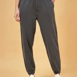 Ajile by Pantaloons Jet Black Cotton Sports Joggers-picture-31