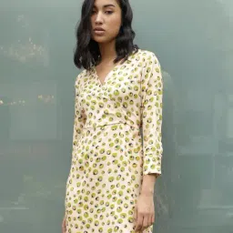 RAREISM Peach Viscose Abstract Dress image 4