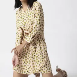 RAREISM Peach Viscose Abstract Dress image 5