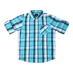 Allen Solly Junior Blue Checks Full Sleeves Shirt-picture-19