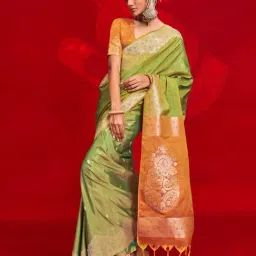 Saree Mall Green Silk Self Saree with Blouse Piece-picture-39