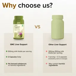 GNC Herbal Plus Liver Support with Milk Thistle & Picrorhiza - 60 Capsules image 3