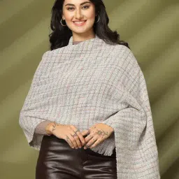 Mafadeny Blue Regular Fit Chequered Stole-picture-18