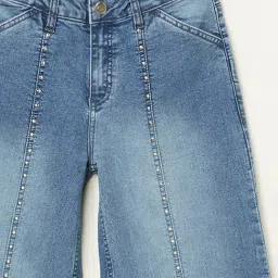 Fame Forever by Lifestyle Girls Mid Blue Cotton Jeans image 3