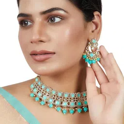 Women Click Stone Studded & Beaded Jewellery Set-picture-37