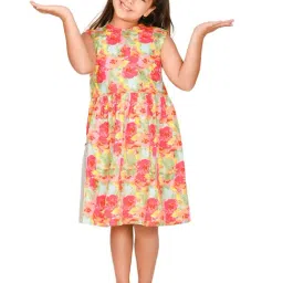 LilPicks Kids Multicolor Floral Print Dress-image-90