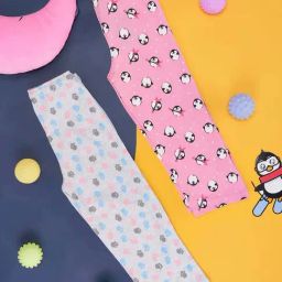 YU by Pantaloons Kids Pink & White Cotton Printed Pajamas (Pack of 2)-picture-44
