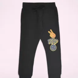 Pantaloons Junior Black Cotton Printed Trackpants-image-38