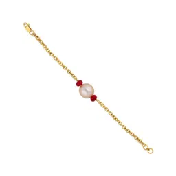 Sri Jagdamba Pearls 22 kt Gold Rakhi cum Bracelet-image-4