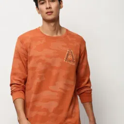 showoffff SHOWOFF Orange Slim Fit Camouflage Sweatshirt-picture-37