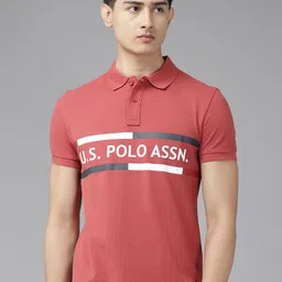 U.S. Polo Assn. Denim Co. Printed Polo Collar Pure Cotton Slim Fit T-shirt-picture-23