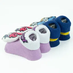 Yellow Bee Kids Pack Of 2 Patterned Cotton Ankle Length Disney 3D Socks image 2