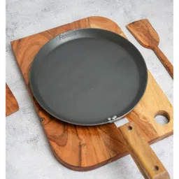 Femora Iron Flat Tawa 10 Inch Tava for Roti with Wooden Handle Black-picture-29