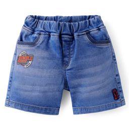 Olio Kids Woven Above Knee Length Shorts With Text Print - Navy Blue-picture-1