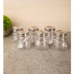 VONCASA Jars, Transparent & Silver, Plastic, Set of 6, 200 ml-image-35