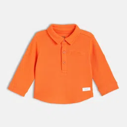 MINI KLUB Cotton Blend Full Sleeves Patch Embroidered Shirt - Orange-picture-30