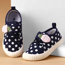 Cute Walk by Babyhug Velcro Closure Casual Shoes With Polka Dot Print - Navy Blue-picture-30