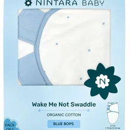 NINTARA BABY Wake Me Not Swaddle Wrap 100% Organic Cotton, Ultra-Soft Newborn Sleep Sack with Safe Velcro (0-3 Months) image 1