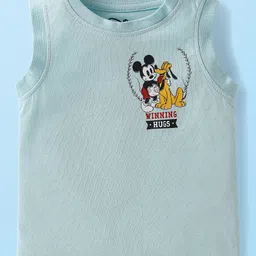 Babyoye Disney Single Jersey Knit Sleeveless Vests With Mickey Mouse Graphics Pack Of 2 - White & Grey image 2