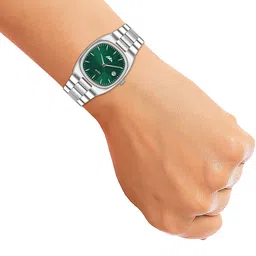 LUXURIT Men Patterned Dial & Stainless Steel Straps Analogue Date Aperture Watch LXMT-828 image 2