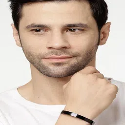 RUHI COLLECTION Unisex Hand Painted Rhodium-Plated Cuff Bracelet image 5