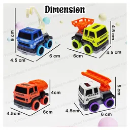 FunBlast Pull Back Construction Toy Trucks for Kids  Pack of 4 Multicolor image 3