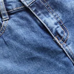 Pine Kids Denim Woven Full Length Washed Jeans With Cargo Pockets - Blue image 3