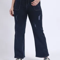 Hayler Women Bootcut Low-Rise Mildly Distressed Stretchable Jeans-image-78