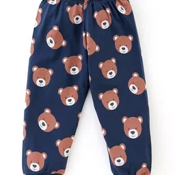 Babyhug Full Sleeves Cotton Night Suit Bear Print- Blue image 4