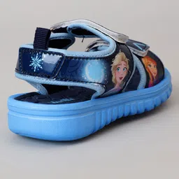 Kidsville Disney Frozen Featuring Elsa & Anna Designed Velcro Closure Sandals - Navy Blue image 5