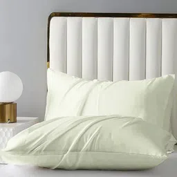 bsb home Beige 2 Pieces Solid Pure Cotton Rectangle Pillow Covers-picture-11