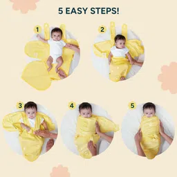 NINTARA BABY Wake Me Not Swaddle Wrap 100% Organic Cotton, Ultra-Soft Newborn Sleep Sack with Safe Velcro (0-3 Months) image 5