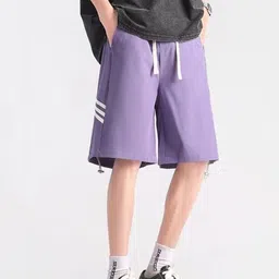 KPOP Men Striped Technology Shorts image 2